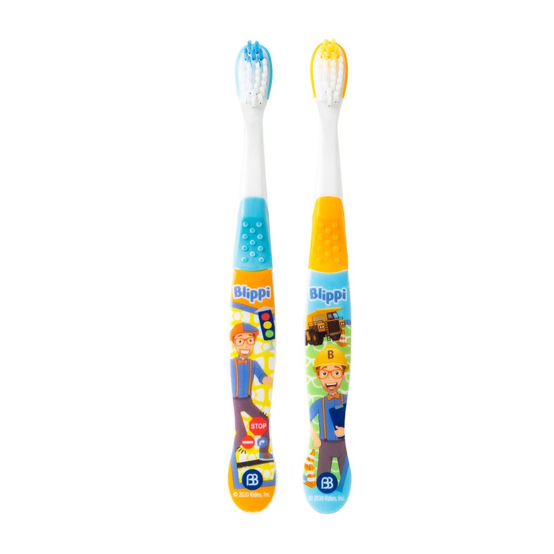 Brush Buddies Blippi Kids Toothbrushes, Manual Toothbrushes for Kids, Toothbrush for Toddlers 2-4 Years, Blippi Childrens Toothbrush, Soft Toothbrushes, 2PK - Image 2
